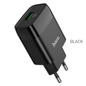 hoco-c72q-glorious-single-port-qc3.0-wall-charger-eu-black